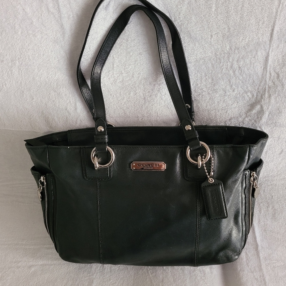 Lightly Used Coach Black Leather Shoulder Bag